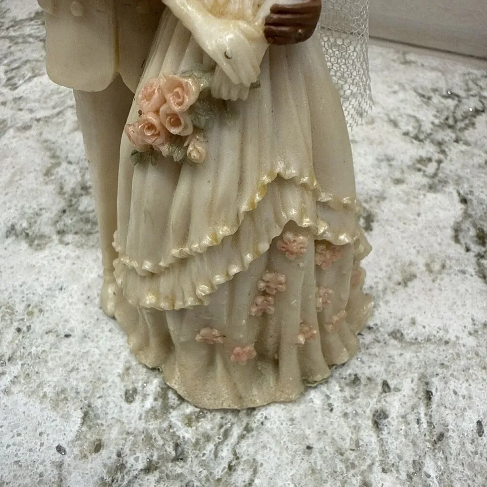 Vintage 1980’s resin African American wedding cake topper Bride Groom Wedding